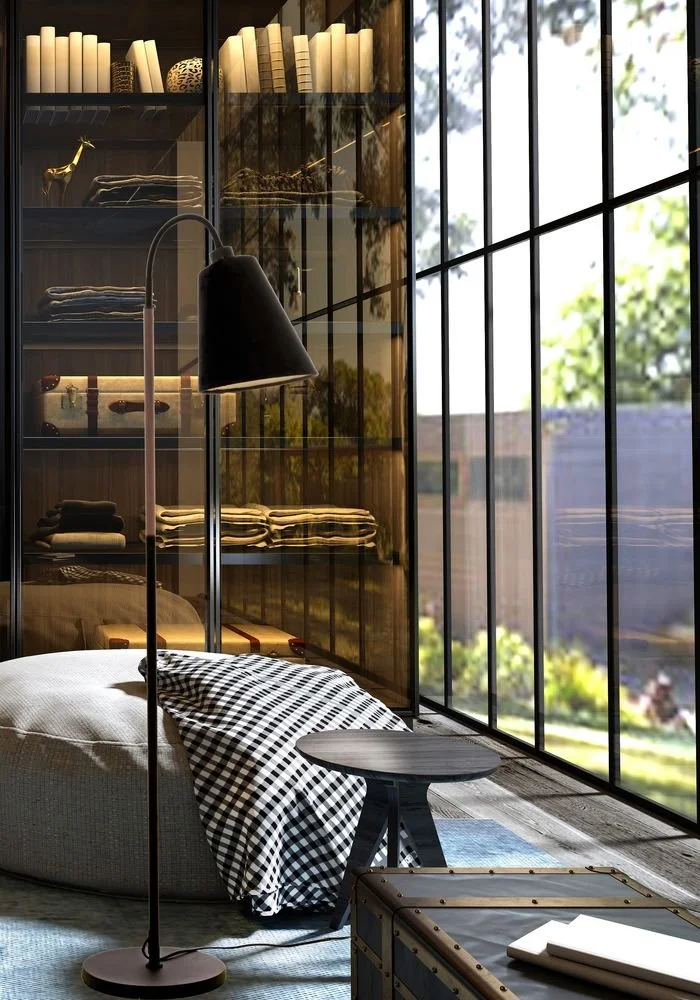 Aneta Lightning Golvlampa Ljusdal - Svart/valnöt - Bild 2