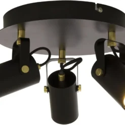 Aneta Lightning Spotlight Cilindro - Svart/matt Mässing