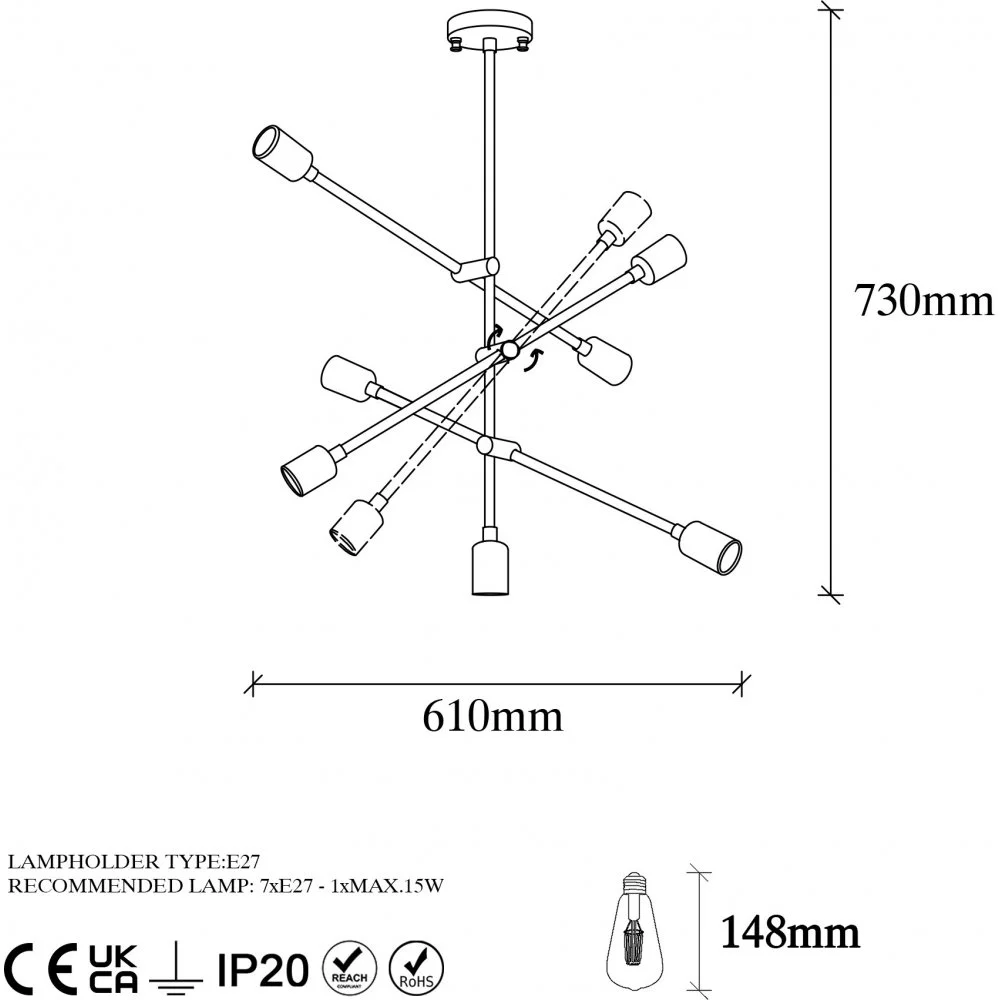 Skånska Möbelhuset Beste Taklampa 10355 - Vintage - Bild 4