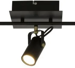 Aneta Lightning Spotlight Cilindro - Svart/matt Mässing