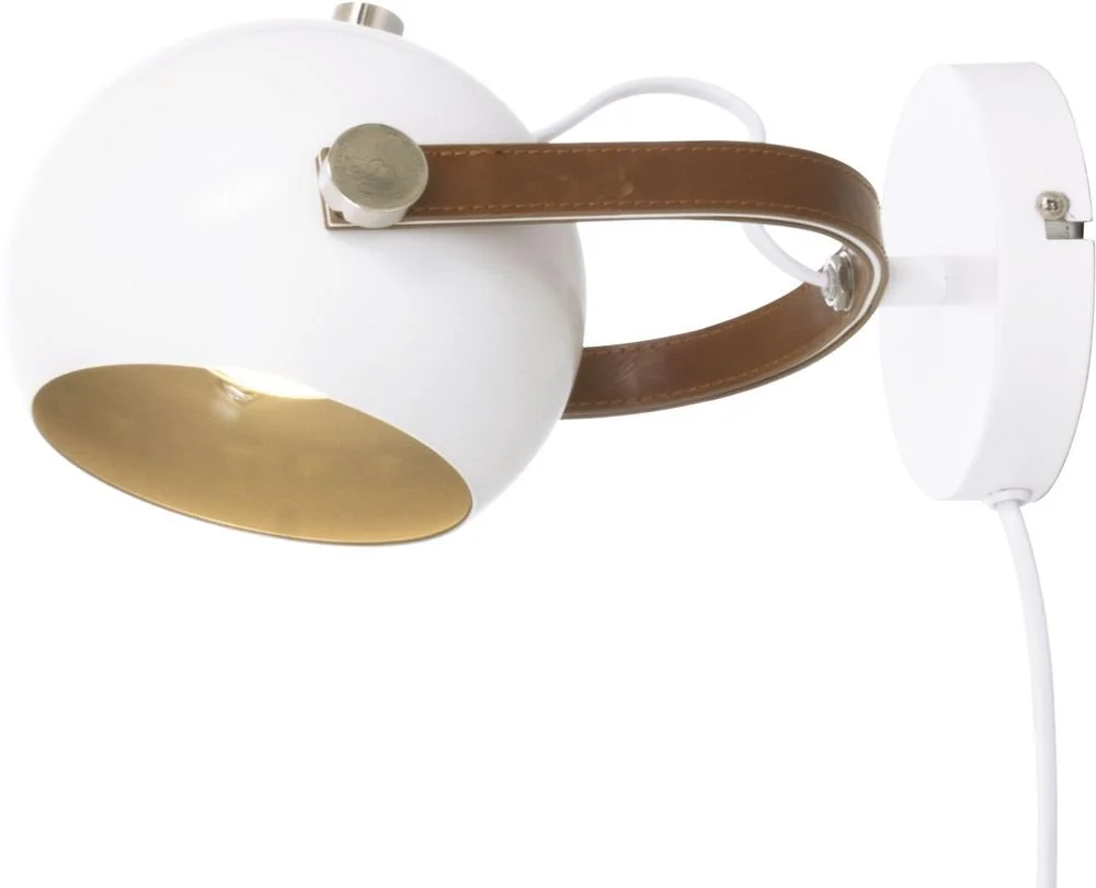 Aneta Lightning Vägglampa Bow - Vit/brun/silver