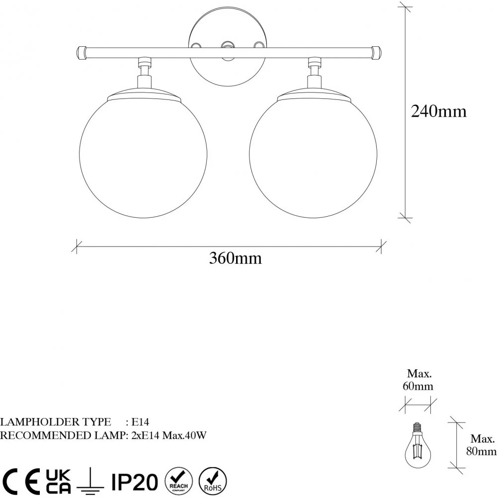 Skånska Möbelhuset Rosy Vägglampa 10735 - Guld/vit - Bild 5