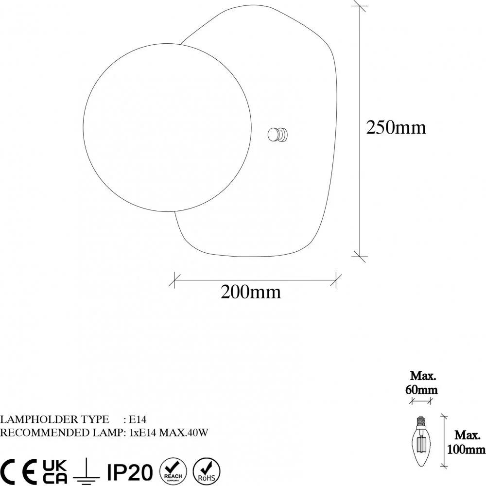 Skånska Möbelhuset Well Vägglampa 11680 - Svart/vit - Bild 5