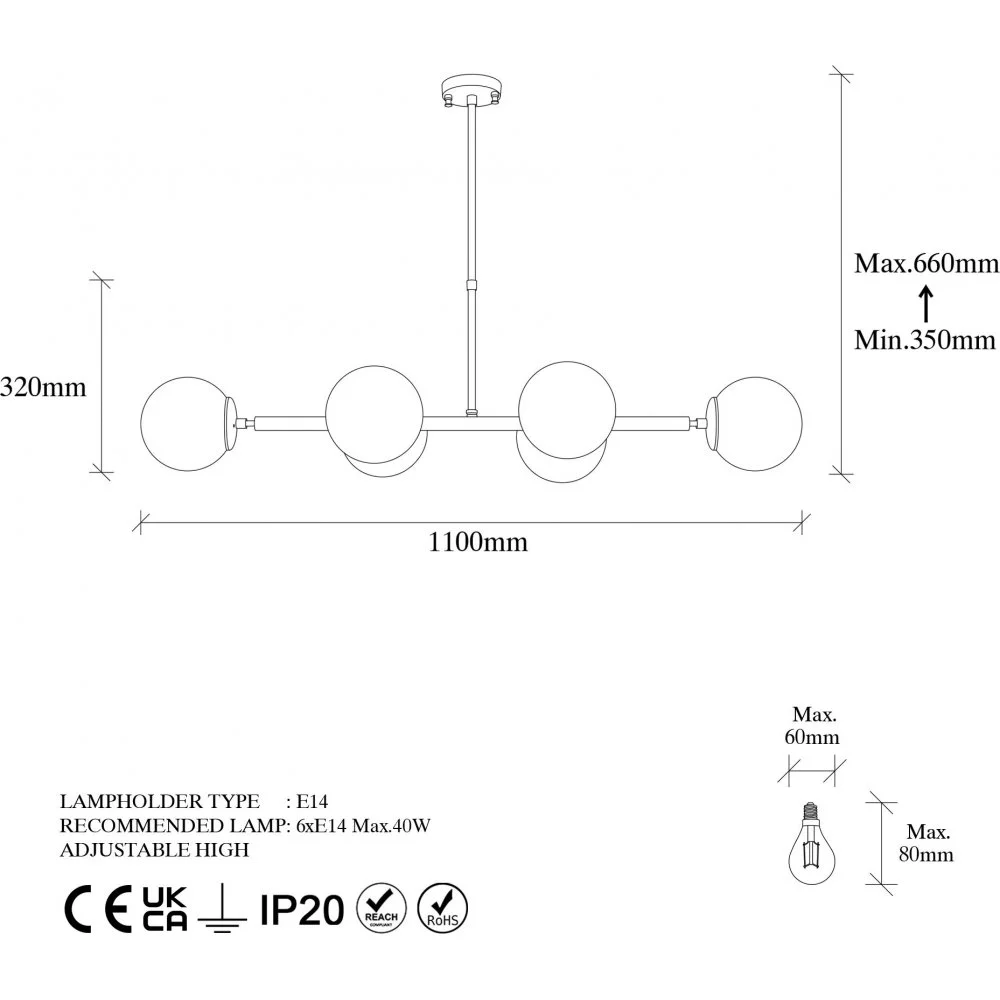 Skånska Möbelhuset Fasett Taklampa 10485 - Svart/vit - Bild 5