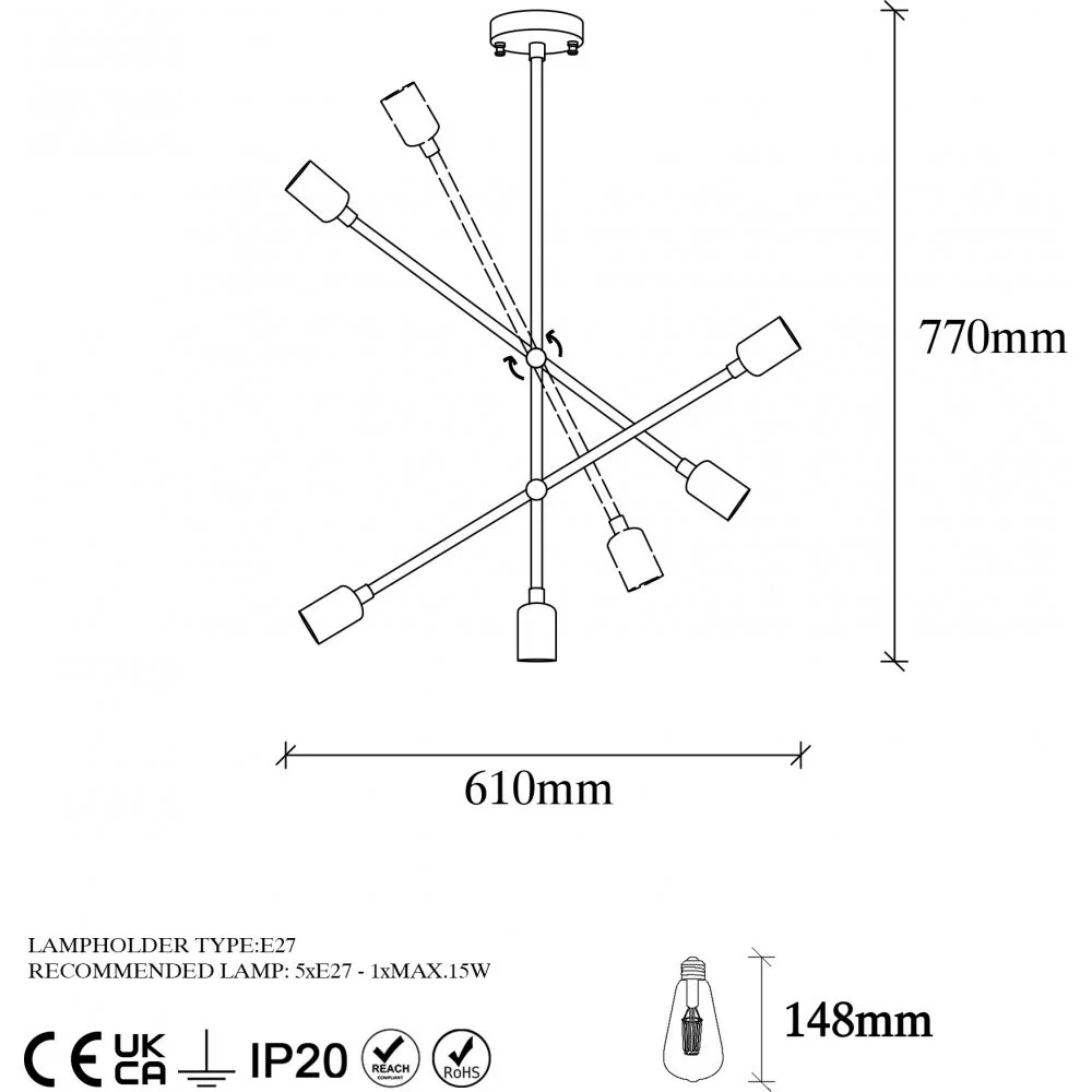 Skånska Möbelhuset Beste Taklampa 10345 - Vintage - Bild 4