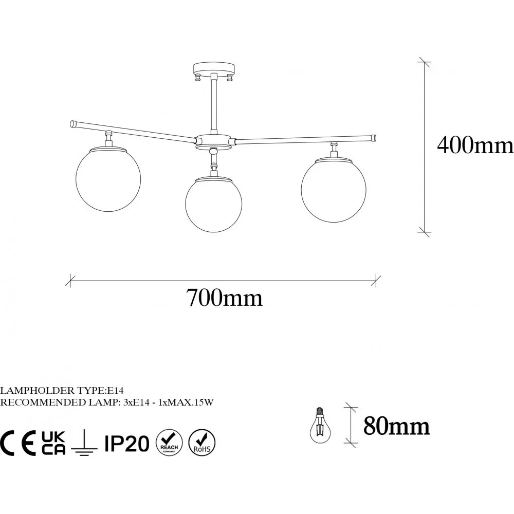 Skånska Möbelhuset Atlas Taklampa 10260 - Vintage/vit - Bild 4