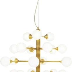 Aneta Lightning Taklampa Cosmos - Matt Mässing/opalvit