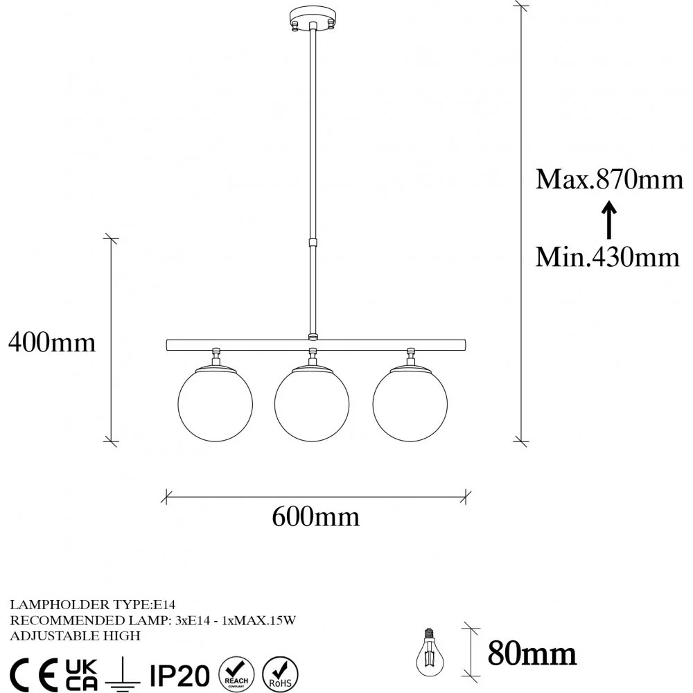Skånska Möbelhuset Atlas Taklampa 10276 - Svart/antik - Bild 4