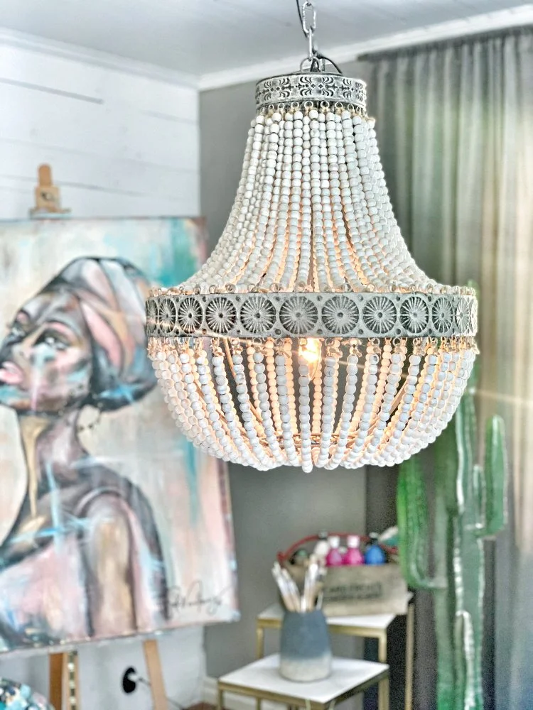 Skånska Möbelhuset Signum Lampa Med Träkulor - Ljusa Träkulor - Bild 3