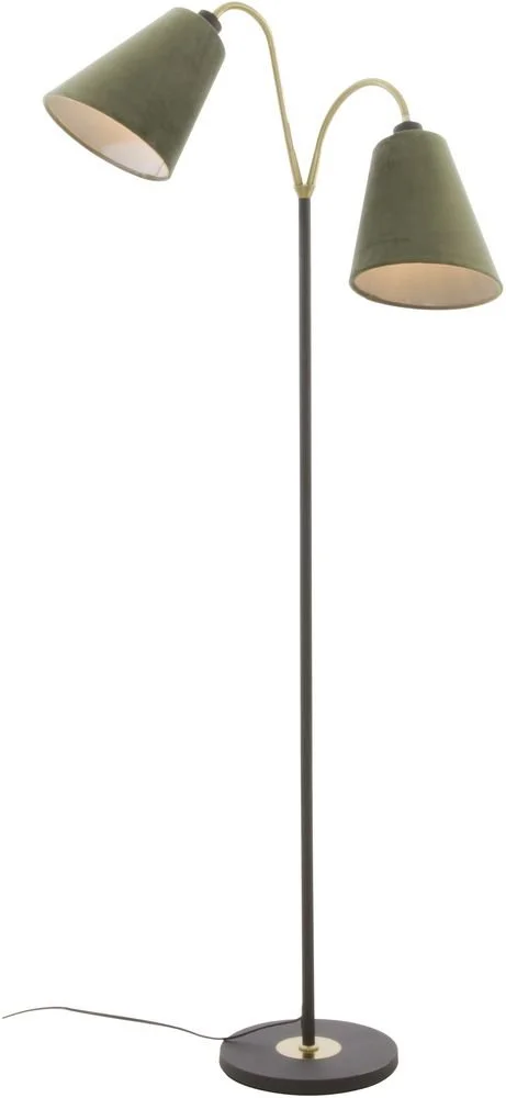 Aneta Lightning Golvlampa Ljusdal 2-arm - Svart/matt Mässing