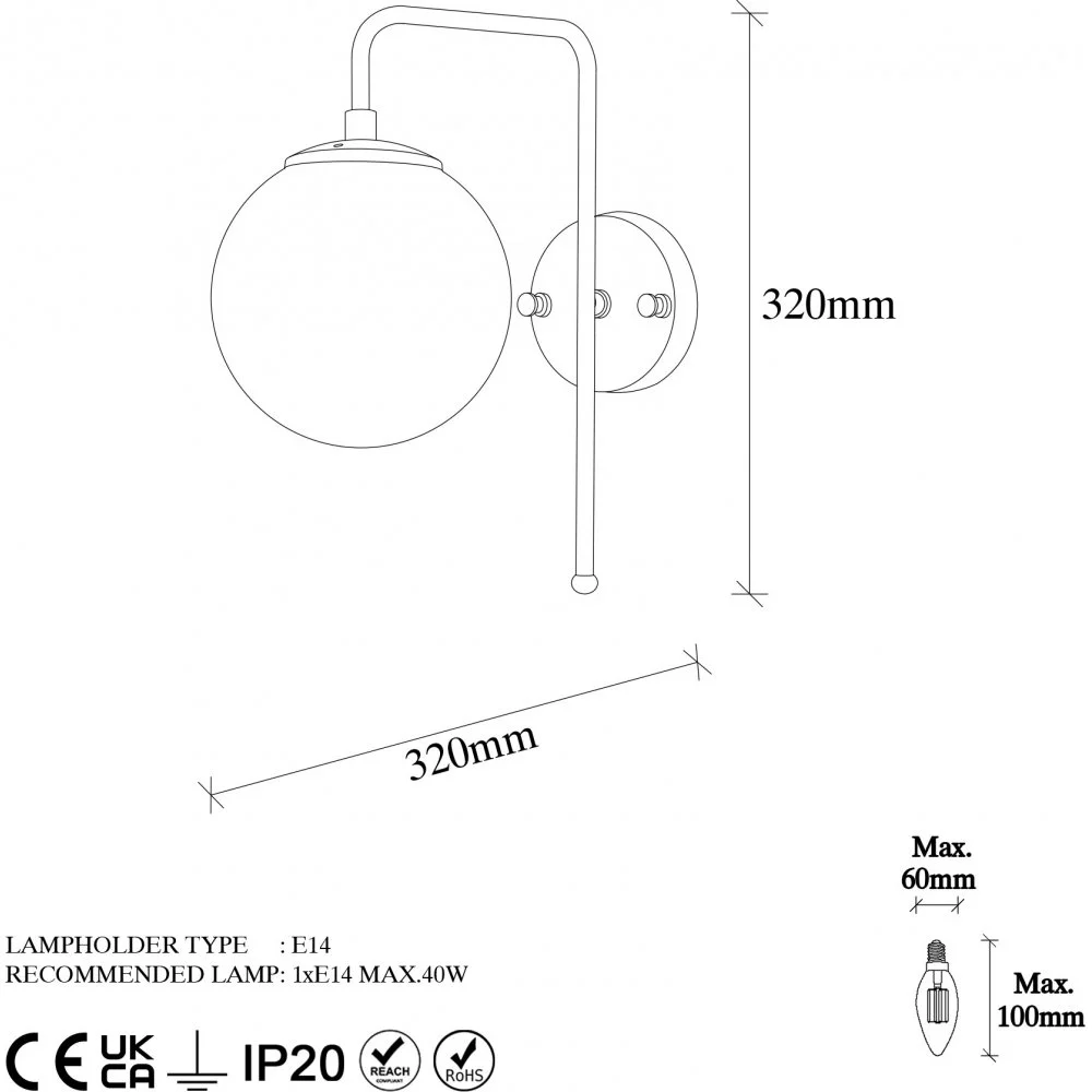 Skånska Möbelhuset Viran Vägglampa 10945 - Vintage/vit - Bild 4
