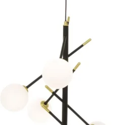 Aneta Lightning Taklampa Akrobat - Svart/matt Mässing/opal