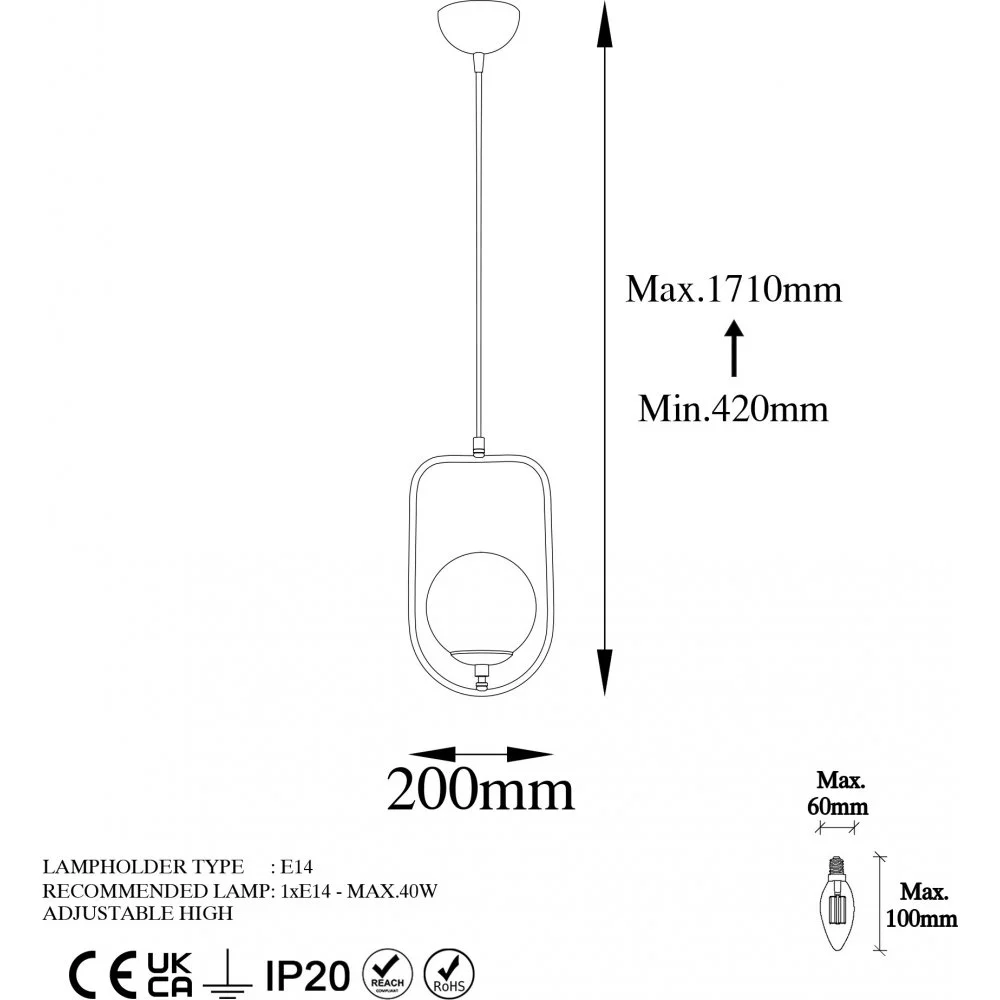Skånska Möbelhuset Helper Taklampa 13446 - Vit - Bild 5