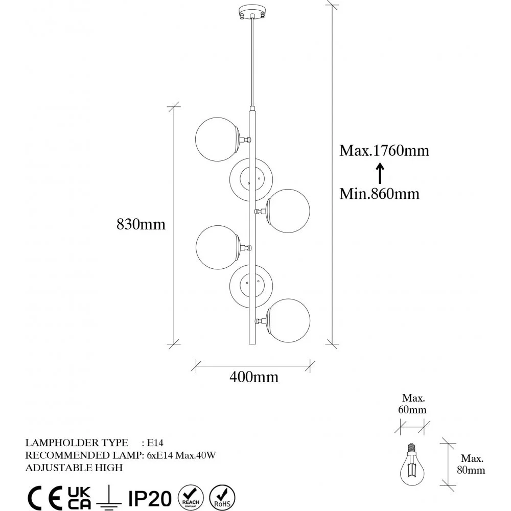 Skånska Möbelhuset Fasett Taklampa 10480 - Svart/antik - Bild 4