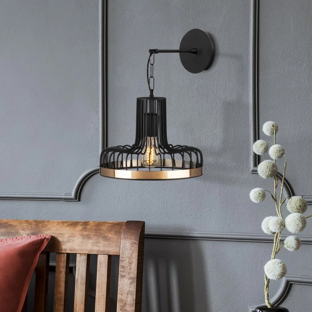 Skånska Möbelhuset Fellini Vägglampa 775 - Svart/koppar - Bild 3