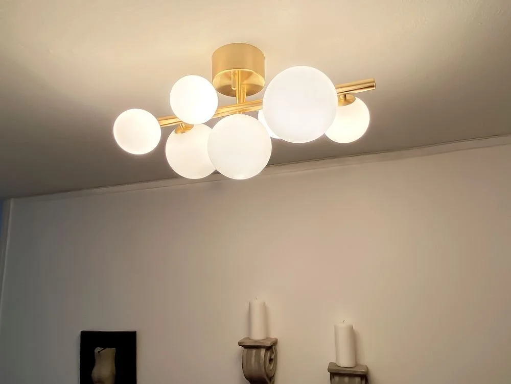 Aneta Lightning Plafond Molekyl - Matt Mässing/vit - Bild 4